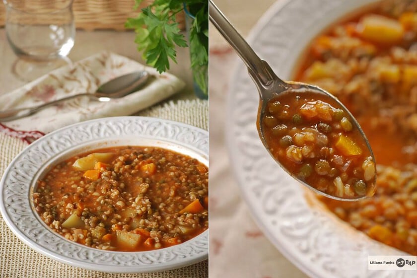 Un guiso de lentejas con bulgur que reemplaza a la carne y se cocina de un día para otro