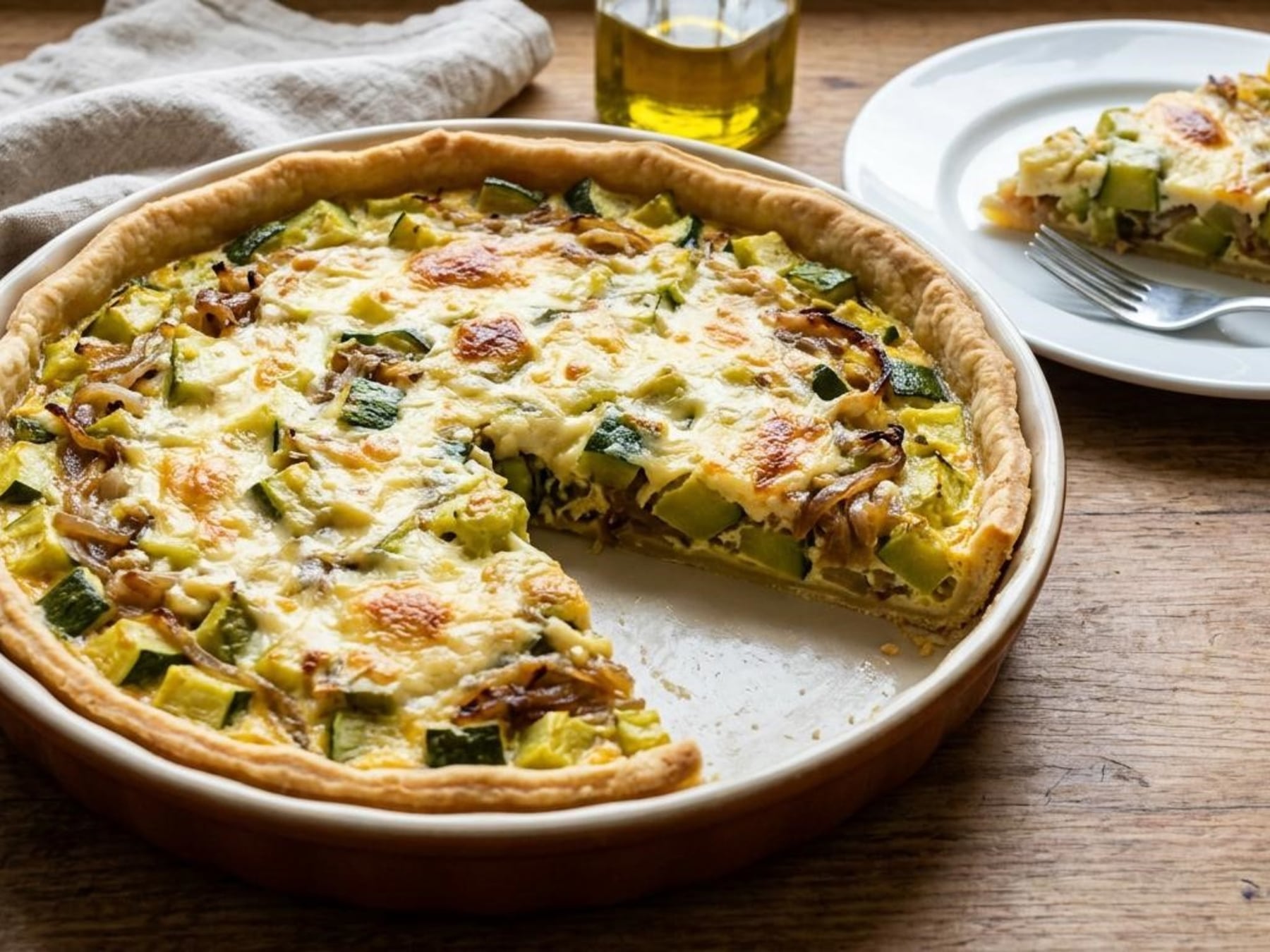 Tarta de zapallitos sin base húmeda: la clave está en escurrir, entibiar y dejar reposar