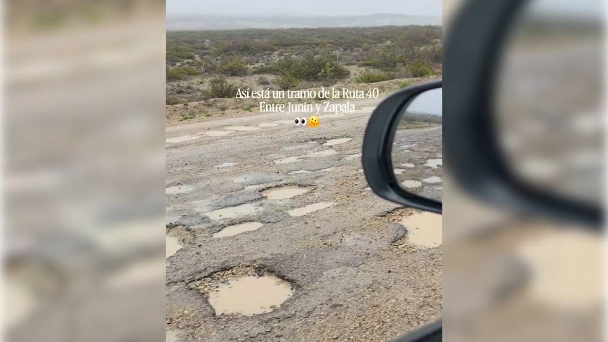 Treinta kilómetros de pozos sobre la calzada: el tramo de la Ruta 40 que complica el viaje entre Junín y Zapala